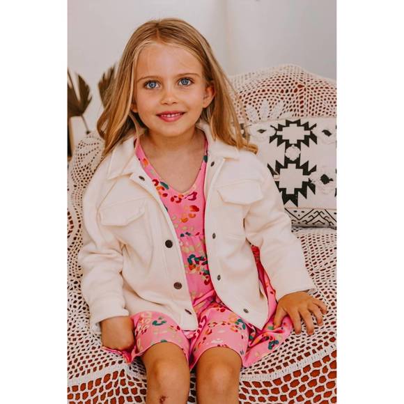 NEW ODDI girl's ashland snap button youth jacket in cream - Picture 3 of 3